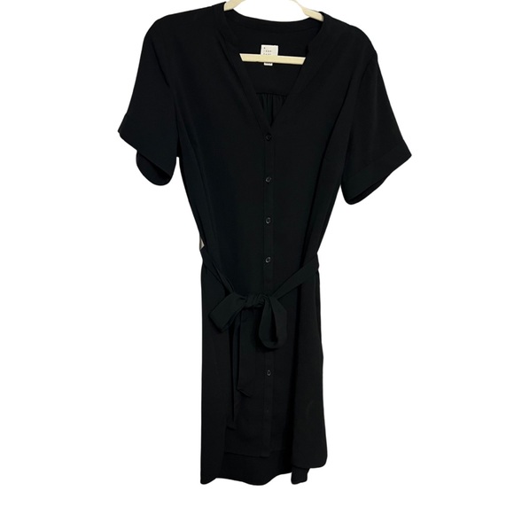 a new day Dresses & Skirts - Women’s Black Button Down Dress with tie belt